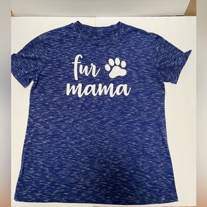 Womens Navy Blue Fur Mama Shirt, Fur Mama T-Shirt, Fur Mama Size XL   JD